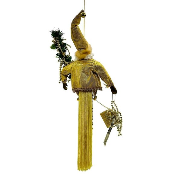 Christmas Elf Fairy Tale Ornament Decoration Gold Fringe Gift 12 inch - Picture 7 of 8